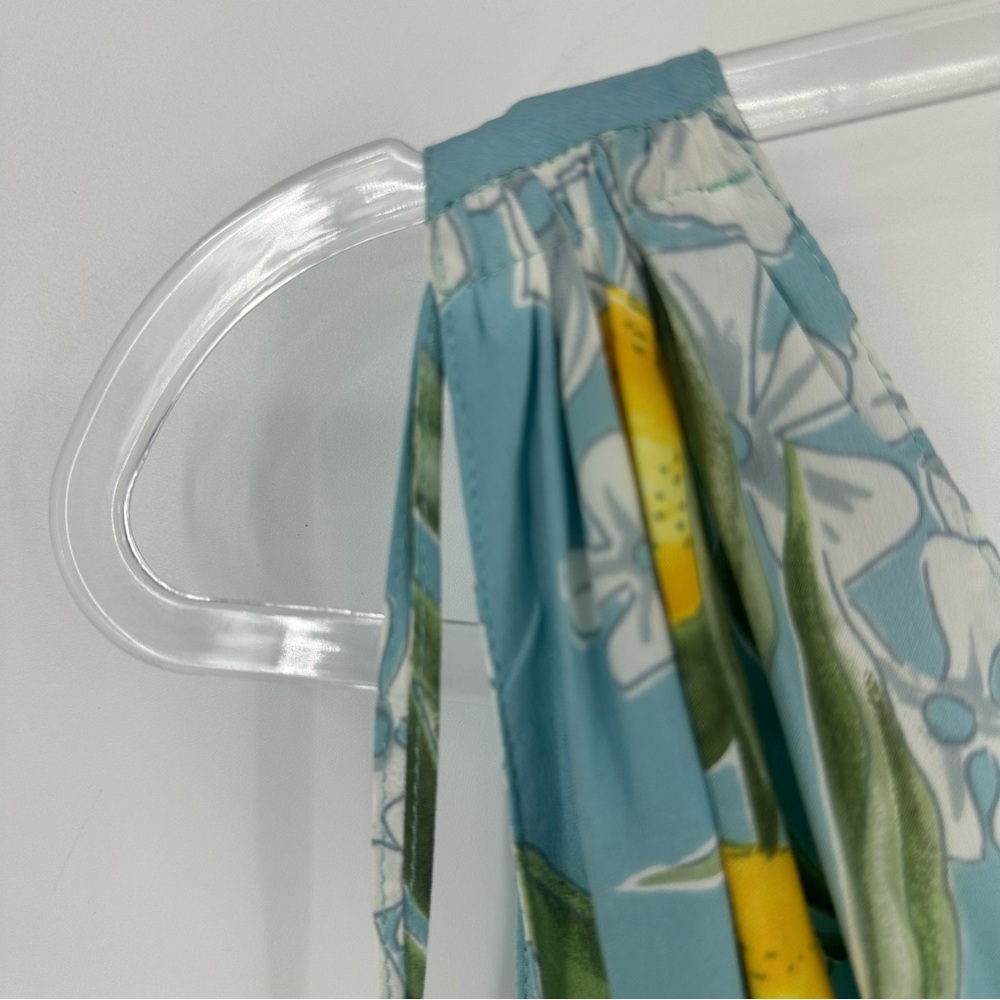Vtg 2000s Blumarine Silk Dress Light Blue Floral Lemon Print IT 40 | C449 - Picture 2 of 12